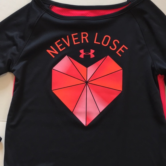 ♦️NWT UA girls full sleeves “ Never Lose” tee 5 - Picture 2 of 5